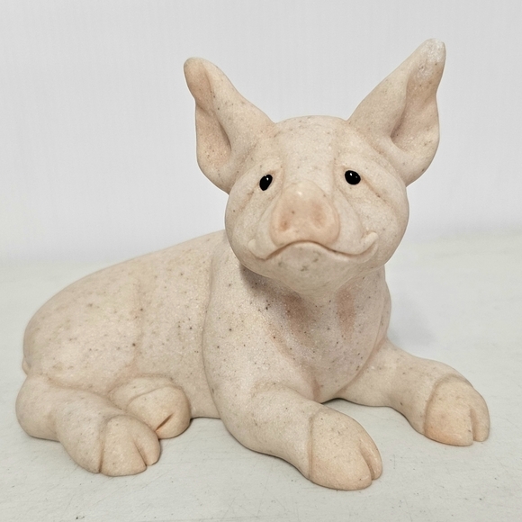 Collectible Quarry Critters Lying Down Pink Pig With Piglets Figurine Sculpture - Picture 2 of 14